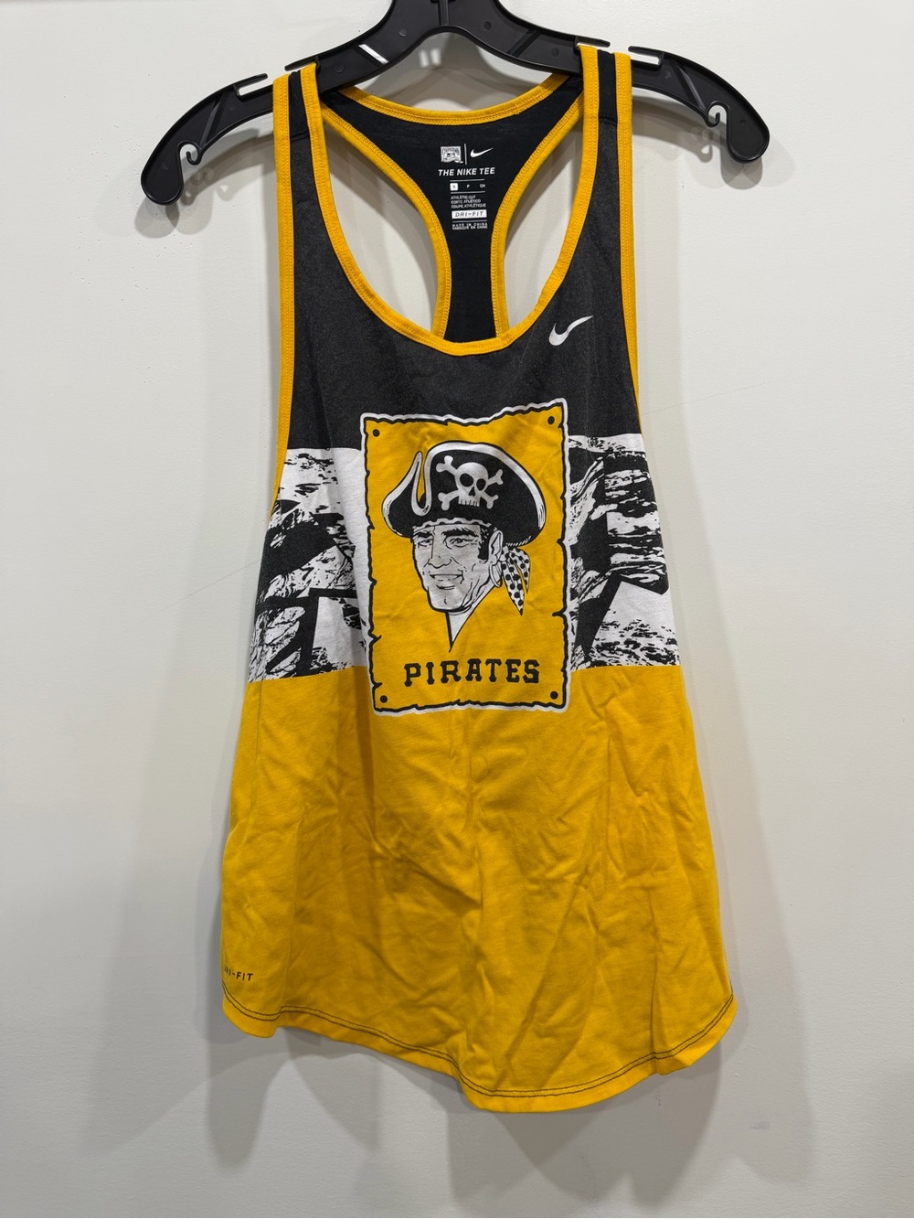 Nike Dri-Fit Black & Yellow Pirates Graphic Racerback Tank